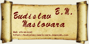 Budislav Maslovara vizit kartica